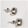 Image 3 : 32) STERLING SILVER ROSE QUARTZ EARRINGS
