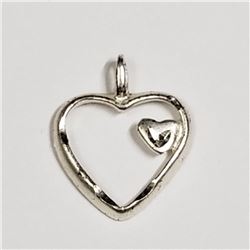 35) STERLING SILVER HEART PENDANT