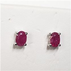 36) STERLING SILVER RUBY EARRINGS