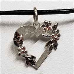 37) STERLING SILVER HEART NECKLACE
