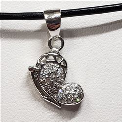 39) STERLING SILVER CUBIC ZIRCONIA NECKLACE
