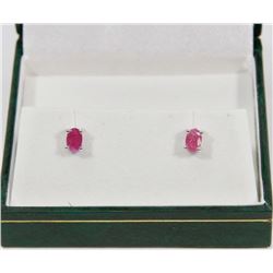 52) STERLING SILVER RUBY EARRINGS