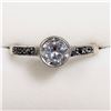 Image 1 : 60) STERLING SILVER CUBIC ZIRCONIA MARCASITE RING