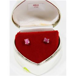 62) STERLING SILVER RUBY EARRINGS
