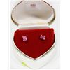 Image 1 : 62) STERLING SILVER RUBY EARRINGS
