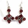 Image 1 : 65) STERLING SILVER GARNET EARRINGS