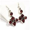 Image 2 : 65) STERLING SILVER GARNET EARRINGS