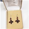 Image 3 : 65) STERLING SILVER GARNET EARRINGS