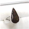 Image 2 : 77) STERLING SILVER AMMOLITE RING SIZE 7.75