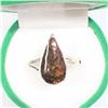 Image 4 : 77) STERLING SILVER AMMOLITE RING SIZE 7.75