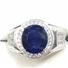 Image 1 : 80) STERLING SILVER SAPPHIRE & CZ RING