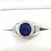 Image 2 : 80) STERLING SILVER SAPPHIRE & CZ RING
