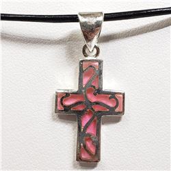 84) STERLING SILVER CROSS NECKLACE