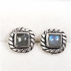 85) STERLING SILVER LABRADORITE EARRINGS