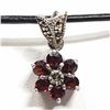 Image 1 : 86) STERLING SILVER GARNET MARCASITE NECKLACE