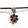 Image 2 : 86) STERLING SILVER GARNET MARCASITE NECKLACE