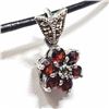 Image 3 : 86) STERLING SILVER GARNET MARCASITE NECKLACE