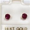 Image 1 : 95)14K YELLOW GOLD RUBY EARRINGS
