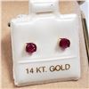 Image 3 : 95)14K YELLOW GOLD RUBY EARRINGS