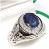 Image 2 : 98) STERLING SILVER SAPPHIRE & CZ RING