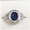 Image 5 : 98) STERLING SILVER SAPPHIRE & CZ RING