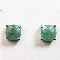 99) STERLING SILVER EMERALD EARRINGS