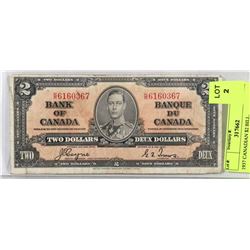 1937 CANADIAN $2 BILL.