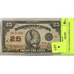 1923 CANADIAN SHINPLASTER