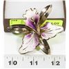 Image 1 : LARGE CLASSIC VINTAGE ESTATE IRIS IN BLOOM BROOCH