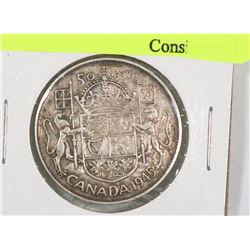 CANADA 1945 SILVER HALF DOLLAR