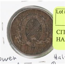 CITY BANK LOWER CANADA 1837 HALF PENNY