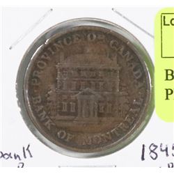 BANK OF MONTREAL 1842 HALF PENNY
