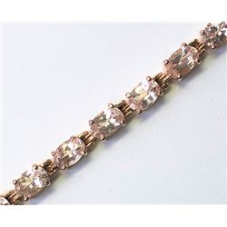 4) ROSE GOLD PLATED ST. SILVER MORGANITE BRACELET