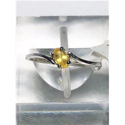 5) 14KT GOLD YELLOW SAPPHIRE RING SIZE 5.75