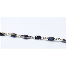 6) 10KT GOLD SAPPHIRE BRACELET