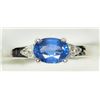 Image 1 : 7) 14KT GOLD RING SIZE 7.5 W/SAPPHIRE & 2 DIAMONDS