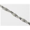 Image 1 : 9) 10KT WHITE GOLD DIAMOND CLUSTERS BRACELET