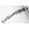 Image 2 : 9) 10KT WHITE GOLD DIAMOND CLUSTERS BRACELET