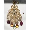 Image 1 : 10) 14KT YELLOW GOLD SAPPHIRE PENDANT