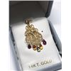 Image 2 : 10) 14KT YELLOW GOLD SAPPHIRE PENDANT