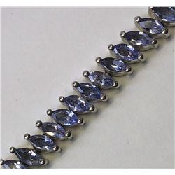 12) STERLING SILVER TANZANITE BRACELET
