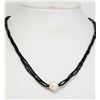 Image 1 : 16) ST. SILVER SPINEL & FRESHWATER PEARL NECKLACE