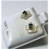 Image 2 : 17) 14KT GOLD DIAMOND MOTHER OF PEARL EARRINGS