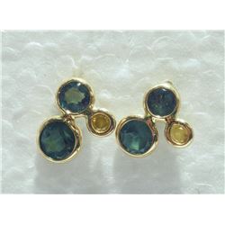 20) 14K GOLD ALEXANDRITE & DIAMOND EARRINGS