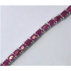 24) STERLING SILVER RUBY BRACELET