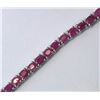 Image 1 : 24) STERLING SILVER RUBY BRACELET