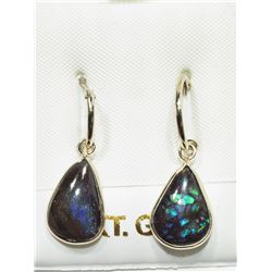 25) 14K YELLOW GOLD AMMOLITE EARRINGS