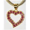 Image 1 : 26) 18K YELLOW GOLD RUBY PENDANT W/FASHION CORD