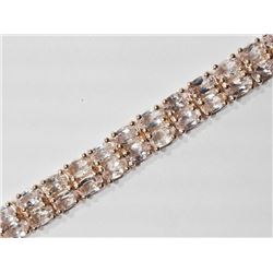 27) ROSE GOLD PLATED ST.SILVER MORGANITE BRACELET