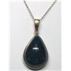 Image 1 : 32) 10/14KT GOLD BLACK OPAL PENDANT NECKLACE
